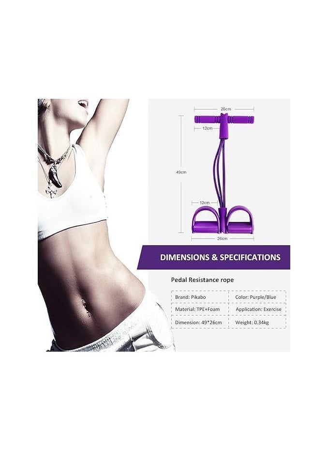 QSHOP - QSHOP®Home Use Fitness Resistance Bands, 4-Tube Natural Latex Sit-up Pull Up Bands for Abdomen, Bodybuilding, Arm, Stretching, Slimming Yoga Exercise - Image 1