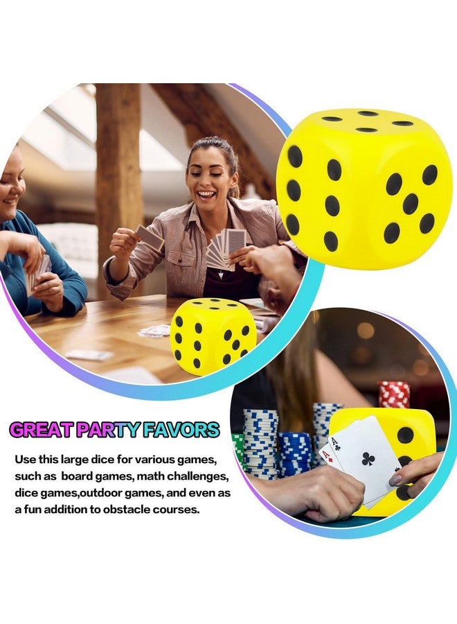 Anboor 5.9'' Large Foam Dice Squishies Jumbo Dice For Classroom Game Dice Kids Toys Collection Decorative Props(Yellow) - Image 5