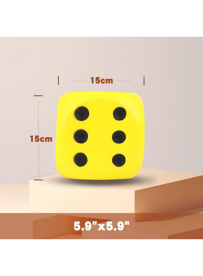 Anboor 5.9'' Large Foam Dice Squishies Jumbo Dice For Classroom Game Dice Kids Toys Collection Decorative Props(Yellow) - Image 2