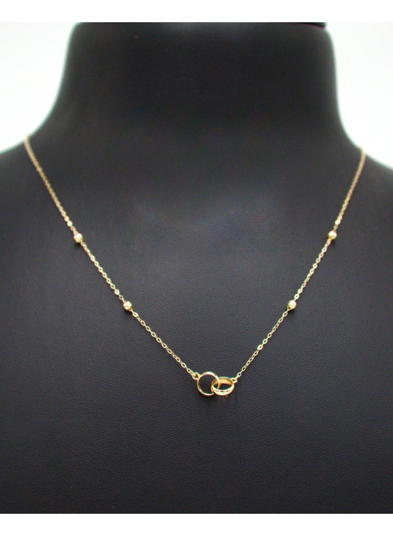 18K gold necklace, weight 1.43 grams.