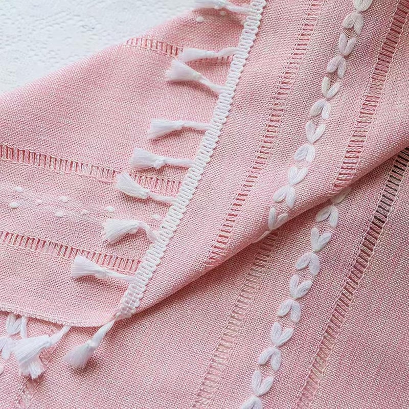 Deeprove Pink Boho Curtains for Kids Room Girls Nursery Room  Pretty Princess Theme Home Decoration Privacy Protection  Bohemian Semi-Blackout Light Filter Window Tassel Drape (1 Panel 52"" x 90"") - Image 3