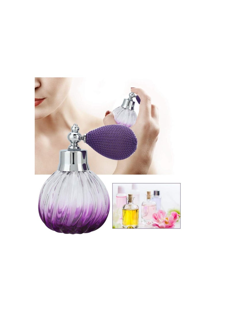ماركة غير محددة - زجاجة بخاخ عطر عتيقة سعة 90 مل، زجاجة بخاخ عطر فارغة على شكل قرع من الزجاج الكريستالي، زجاجة بخاخ عطر كهدية للسيدات - Image 1