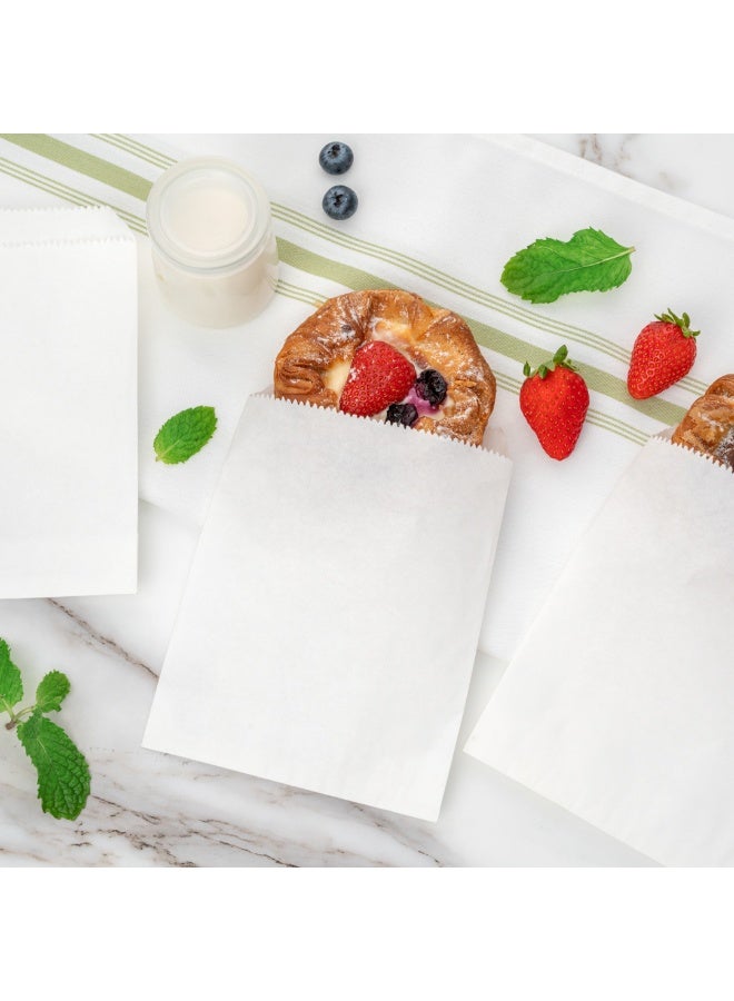 Restaurantware Bag Tek 7 x 5 Inch Sandwich Bags, 100 Greaseproof Bakery Bags - Microwavable, Disposable, White Paper Lunch Bags, For Cookes, Sandwiches, Candies, Fries, And Bread, - Image 3