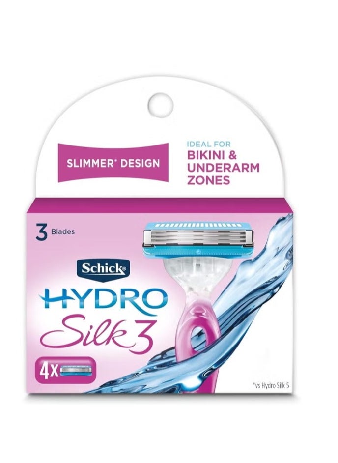 schick - Schick Hydro Silk 3 Razor Blades Refills for Women, 4 Count - Image 1