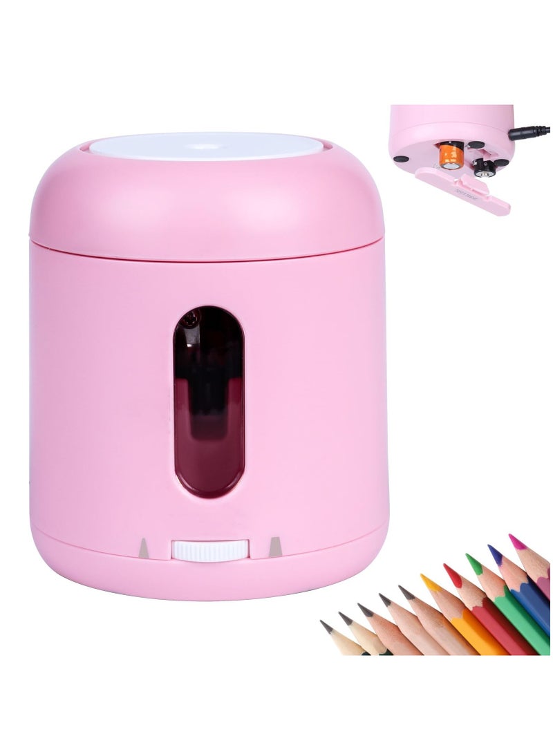 KASTWAVE Electric Pencil Sharpener, Portable Pencil Sharpeners Battery Powered, Small Pencil Sharpener Electric, 5000 Sharpening Life Span Blade, Fit for 6-8mm No.2/Colored Pencils, Kids, Home (Pink) - Image 1
