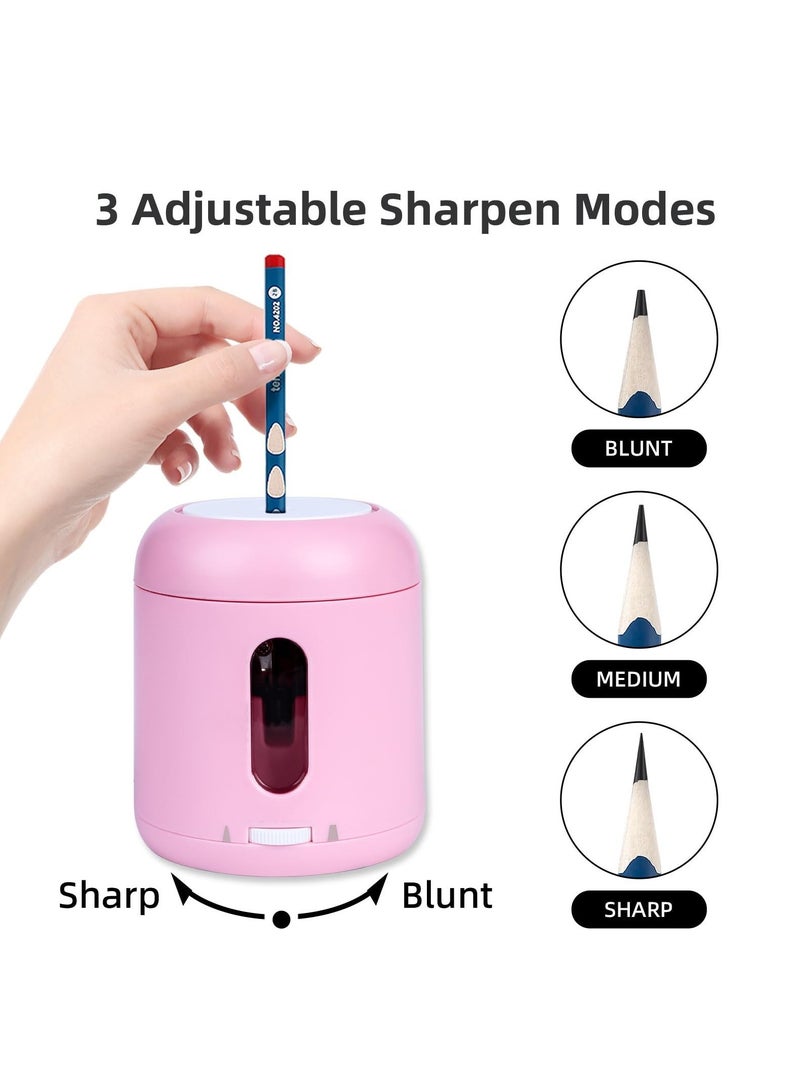 KASTWAVE Electric Pencil Sharpener, Portable Pencil Sharpeners Battery Powered, Small Pencil Sharpener Electric, 5000 Sharpening Life Span Blade, Fit for 6-8mm No.2/Colored Pencils, Kids, Home (Pink) - Image 2