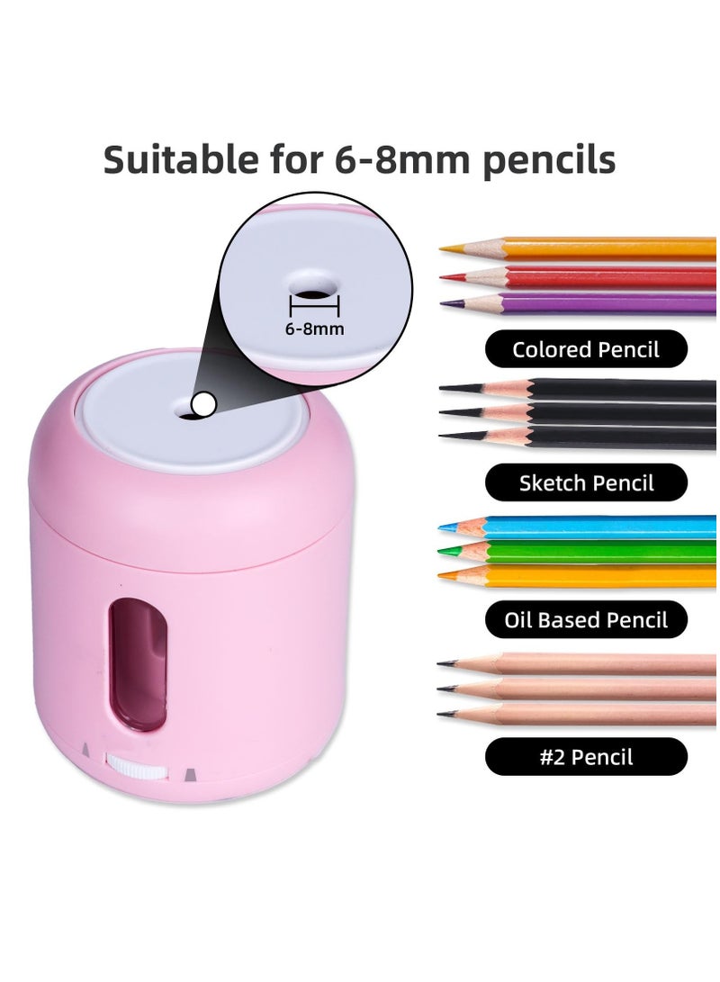 KASTWAVE Electric Pencil Sharpener, Portable Pencil Sharpeners Battery Powered, Small Pencil Sharpener Electric, 5000 Sharpening Life Span Blade, Fit for 6-8mm No.2/Colored Pencils, Kids, Home (Pink) - Image 3