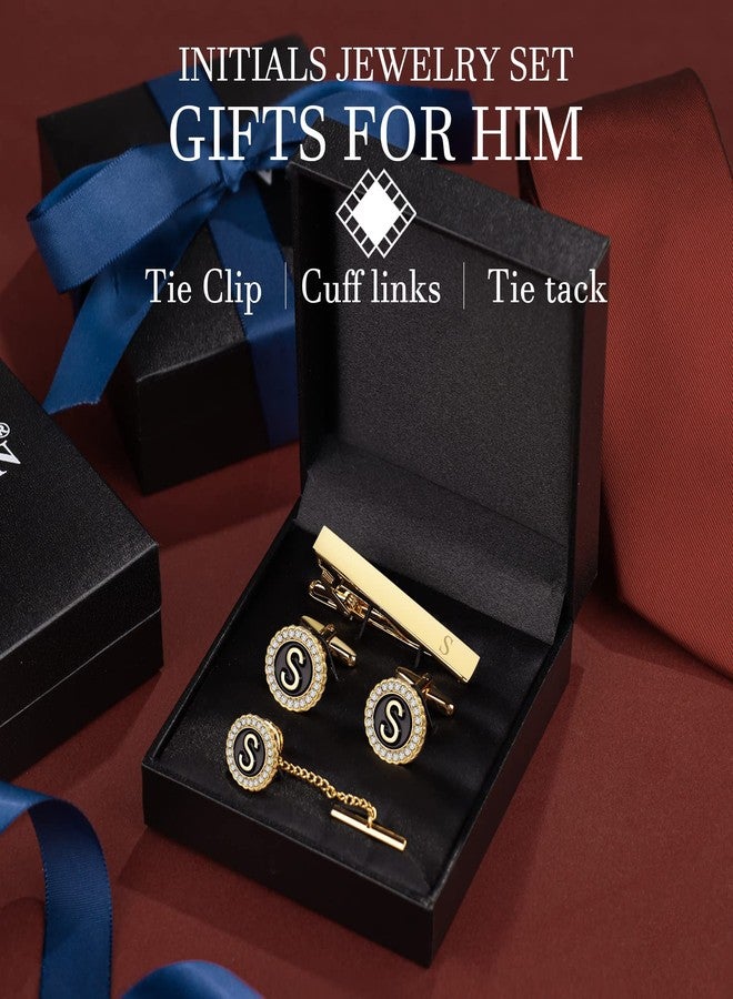 HAWSON Tie Clips, Cufflinks, Tie Tack & Lapel Pins - Suitable for Neckties & Dress Shirts - Initials Designed Set with Jewelry Box - Image 2
