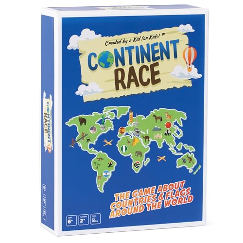 Dyce Continent Race Geography Educational Board Game for Kids, Tweens, Family, Friends, Teachers and Classrooms - Learn About Flags & Countries Around The World - Image 1
