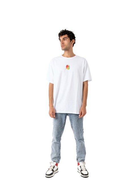 White Tshirt  With Color Print