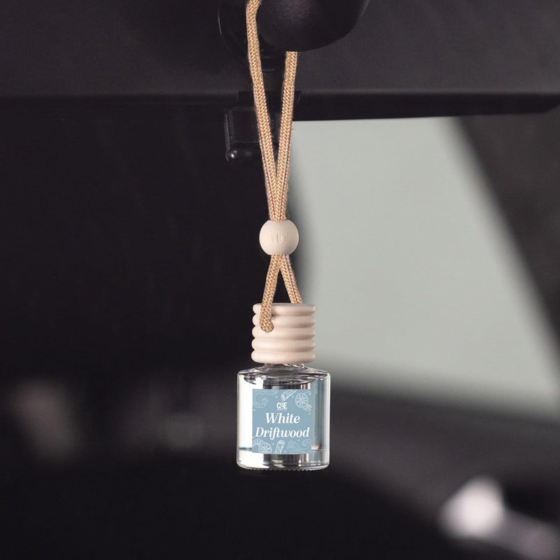 CE CRAFT زيت عطر معلق للسيارة من CANDECraftCo، معطر سيارة للزيوت العطرية، روائح عطرية للعلاج بالروائح للسيارة، موزع طويل الأمد (خشب طافي أبيض) - Image 2