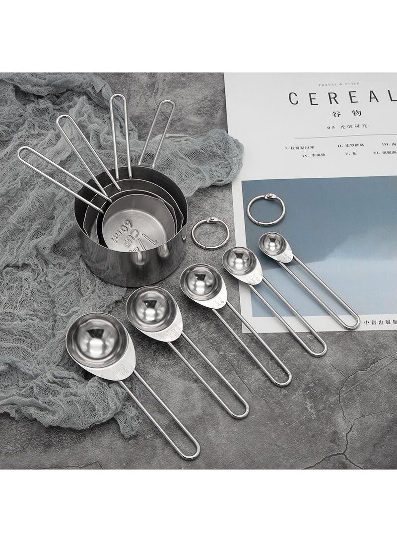 general 8-Piece Modern Stainless Steel Measuring Cups And Spoons Set Silver - Image 5