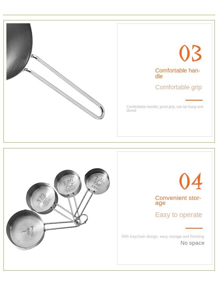 general 8-Piece Modern Stainless Steel Measuring Cups And Spoons Set Silver - Image 4