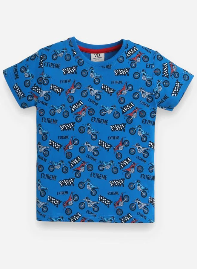 victor and jane All-Over Printed Cotton T-Shirt and Pyjama Set