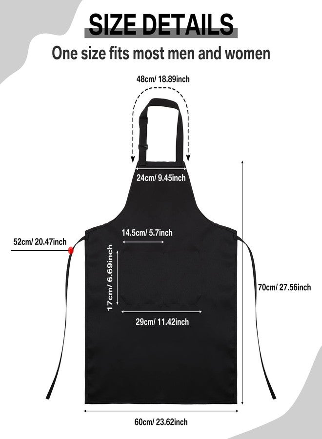 JaGely 24 Pack Adjustable Bib Apron with 2 Pockets Black Aprons Bulk for Server Adult Women Kitchen Apron Water Oil Resistant(Black) - Image 2