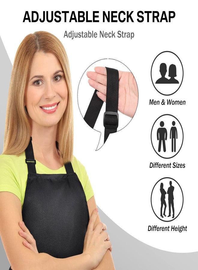JaGely 24 Pack Adjustable Bib Apron with 2 Pockets Black Aprons Bulk for Server Adult Women Kitchen Apron Water Oil Resistant(Black) - Image 3