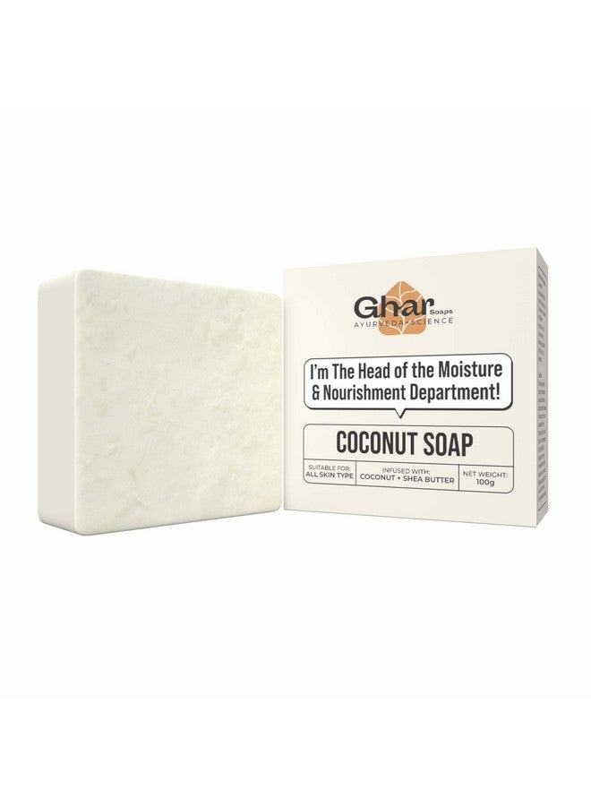 Ghar soaps Ghar Soap Coconut Soap with Shea Butter| All Skin Types| Moisturising and Nourishing |100g - Image 1