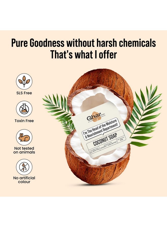 Ghar soaps Ghar Soap Coconut Soap with Shea Butter| All Skin Types| Moisturising and Nourishing |100g - Image 5