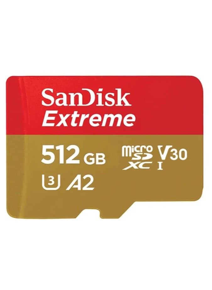 ماركة غير محددة بطاقة ذاكرة Extreme MicroSDXC بسعة 512 gb، سرعة قراءة 170 ميجابايت/ثانية، سرعة كتابة 90 ميجابايت/ثانية مع محول  - Image 1