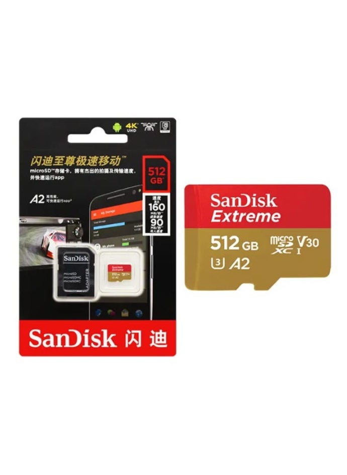 ماركة غير محددة بطاقة ذاكرة Extreme MicroSDXC بسعة 512 gb، سرعة قراءة 170 ميجابايت/ثانية، سرعة كتابة 90 ميجابايت/ثانية مع محول  - Image 2