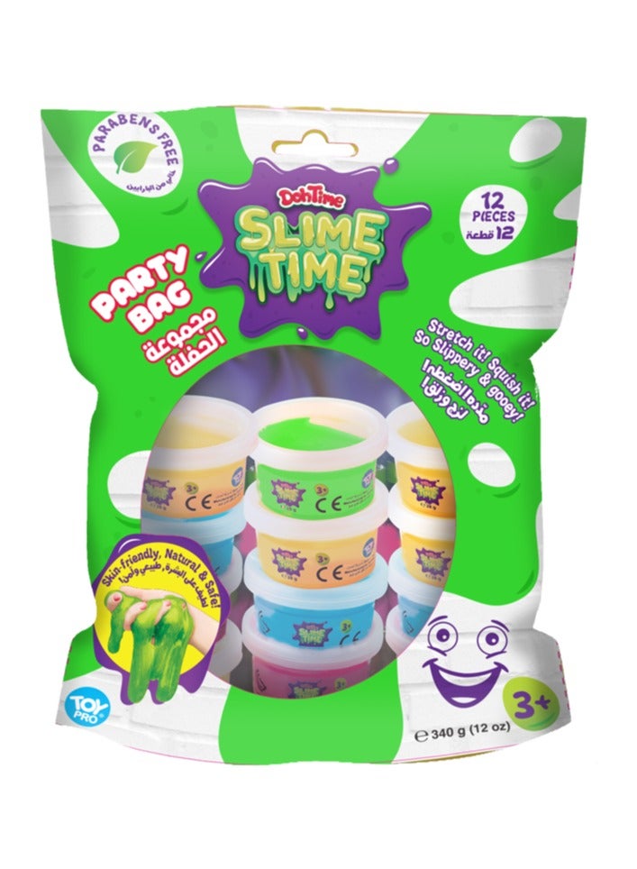 DohTime SlimeTime Party Bag 340g, 12-in-1 Pack | Slime | Creative Fun Ideas | Develops Sensory Skills | Entertaining Toy | Stress Relief Toys for Kids - Image 1