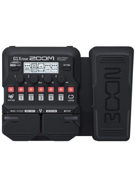 Zoom G1X FOUR Guitar Multi-Effects Processor with Expression Pedal, With 70+ Built-in Effects, Amp Modeling, Looper, Rhythm Section, Tuner, Battery Powered
