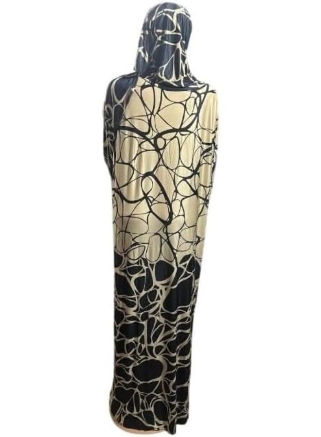 إسدال زبده اسود انيق يفيض ورُقيًّا عباءة صلاه تصميم محتشم واسع يمنحك راحة في الحركة واناقة في الظهور قطعة عملية تناسب البيت والصلاة والخروج بخطوات واثقة وفخامة  كود 300018 - Image 4