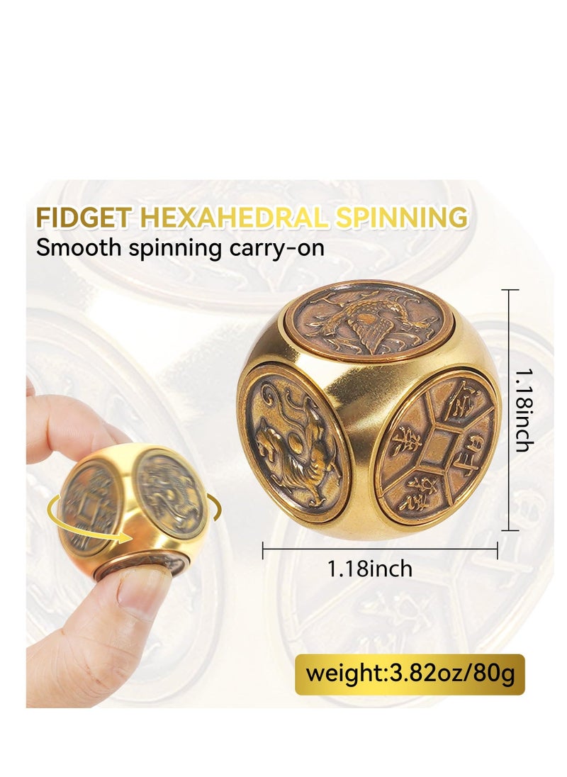 Generic - Handheld Metal Fidget Toy for Adults, Stress and Anxiety Relief Fidget Toy，Anti-Anxiety Finger Sensory Toys,Fidget Toy for Adult ADHD Autism-Hexahedral Spinning（Small） - Image 1