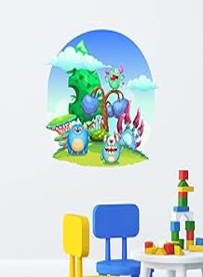 Decorative kids room sticker - Monsters in the wild (60x75cm)
