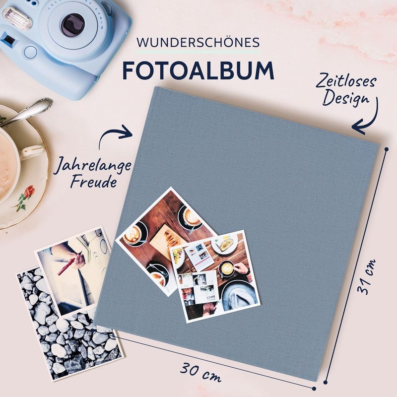 Goldbuch 31607 Summertime Trend 2 Photo Album with 100 White Pages with Glassine Dividers Photo Album with Linen Cover, Up to 600 Photos, High-Quality Paper, Grey, 30 x 31 cm - Image 2