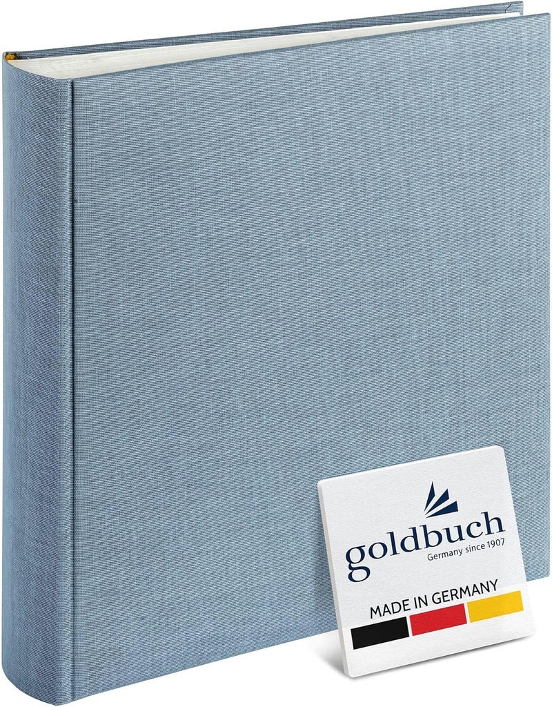 Goldbuch 31607 Summertime Trend 2 Photo Album with 100 White Pages with Glassine Dividers Photo Album with Linen Cover, Up to 600 Photos, High-Quality Paper, Grey, 30 x 31 cm - Image 1