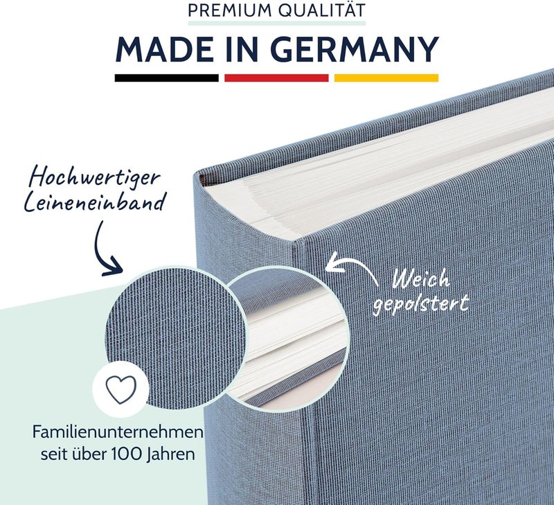 Goldbuch 31607 Summertime Trend 2 Photo Album with 100 White Pages with Glassine Dividers Photo Album with Linen Cover, Up to 600 Photos, High-Quality Paper, Grey, 30 x 31 cm - Image 3