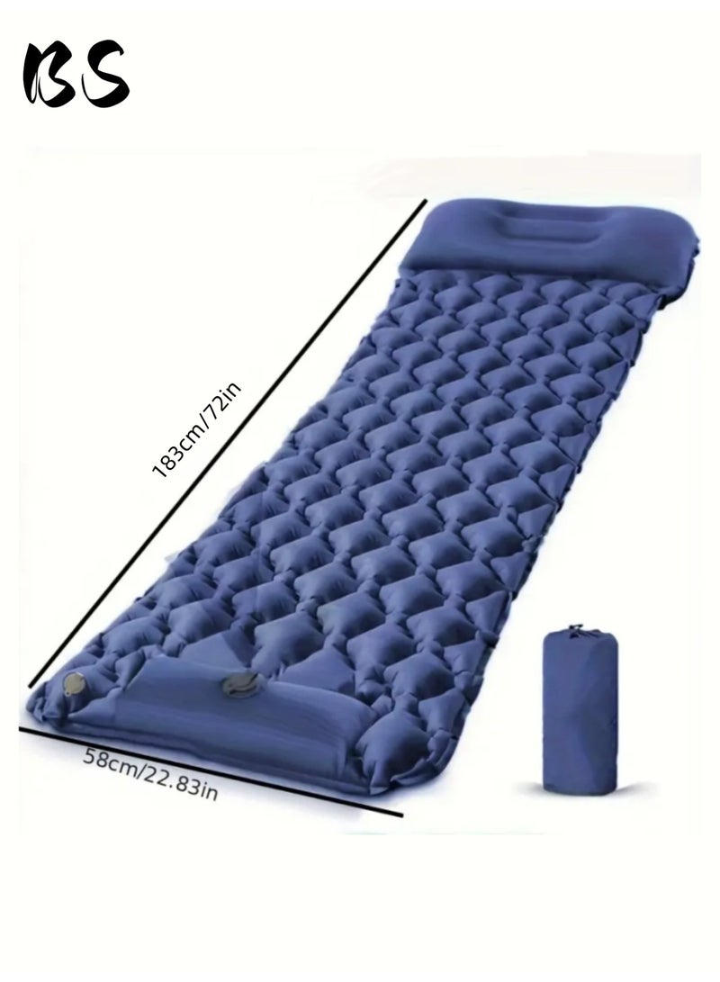 BS Single Camping Sleeping Mat | Ultralight Camping Mat | With Pillow | Built-in Foot Pedal Air Pump | Inflatable Sleeping Mat | Lightweight and Portable | Suitable for Camping | Backpacking | Hiking | Tent Camping. - Image 3