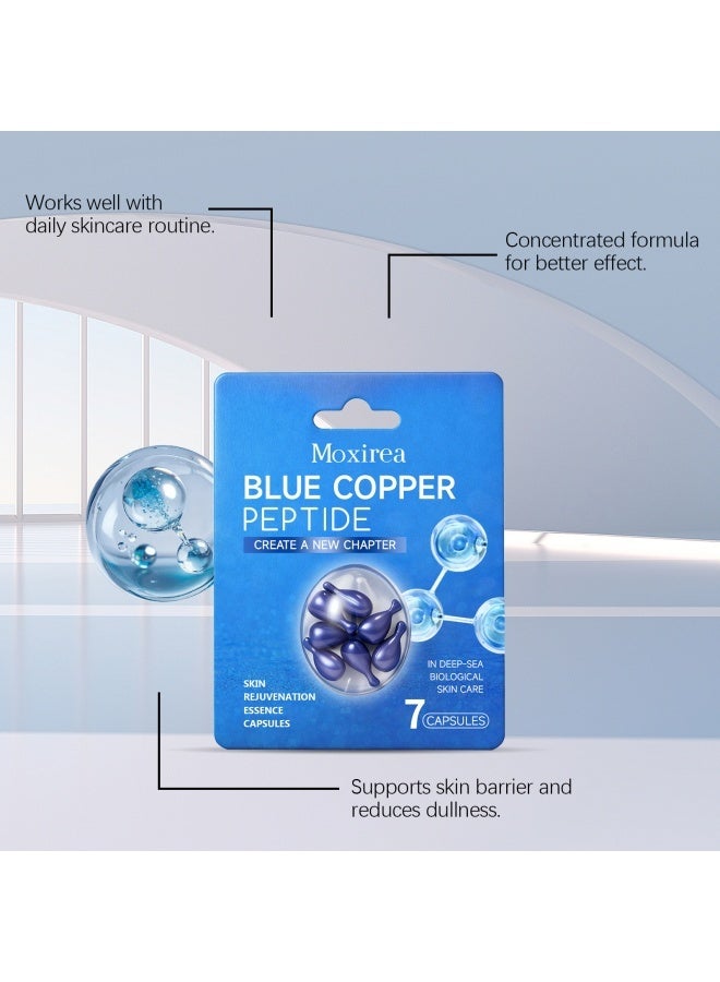 Esencia de rejuvenecimiento de la piel con péptido de cobre azul, cápsulas de cobre con suero de péptidos azules, atenúa las líneas finas, repone el agua y reduce los poros. - Image 5