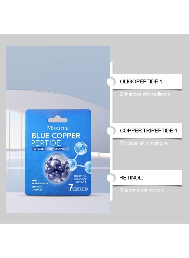 Esencia de rejuvenecimiento de la piel con péptido de cobre azul, cápsulas de cobre con suero de péptidos azules, atenúa las líneas finas, repone el agua y reduce los poros. - Image 2