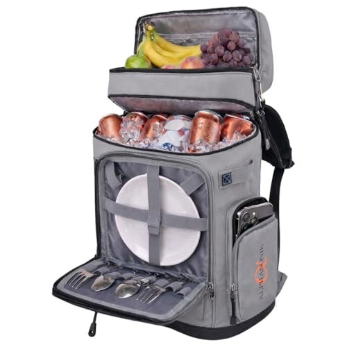 Alphasonik Cooler Backpack 40 Cans Insulated Backpack Cooler for Men & Women, 2 Leak Proof Compartments Coolers Bag for Beach Travel Picnic Hiking BBQ Fishing Outdoor Camping - Image 1