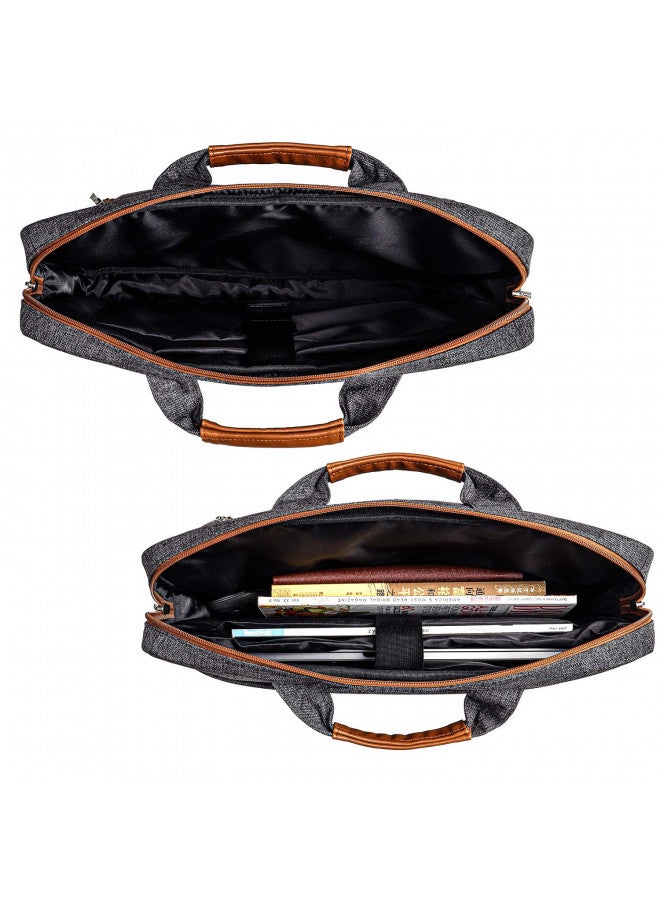 DOMISO 17 Inch Multi-Functional Laptop Sleeve Business Briefcase Waterproof Messenger Shoulder Bag Compatible with 17"-17.3" Notebooks/Dell/Acer/HP/MSI/ASUS, Dark Grey - Image 2