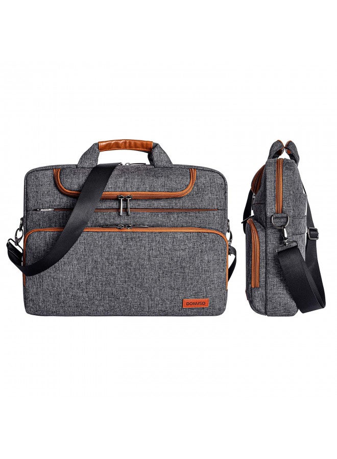 DOMISO 17 Inch Multi-Functional Laptop Sleeve Business Briefcase Waterproof Messenger Shoulder Bag Compatible with 17"-17.3" Notebooks/Dell/Acer/HP/MSI/ASUS, Dark Grey - Image 1