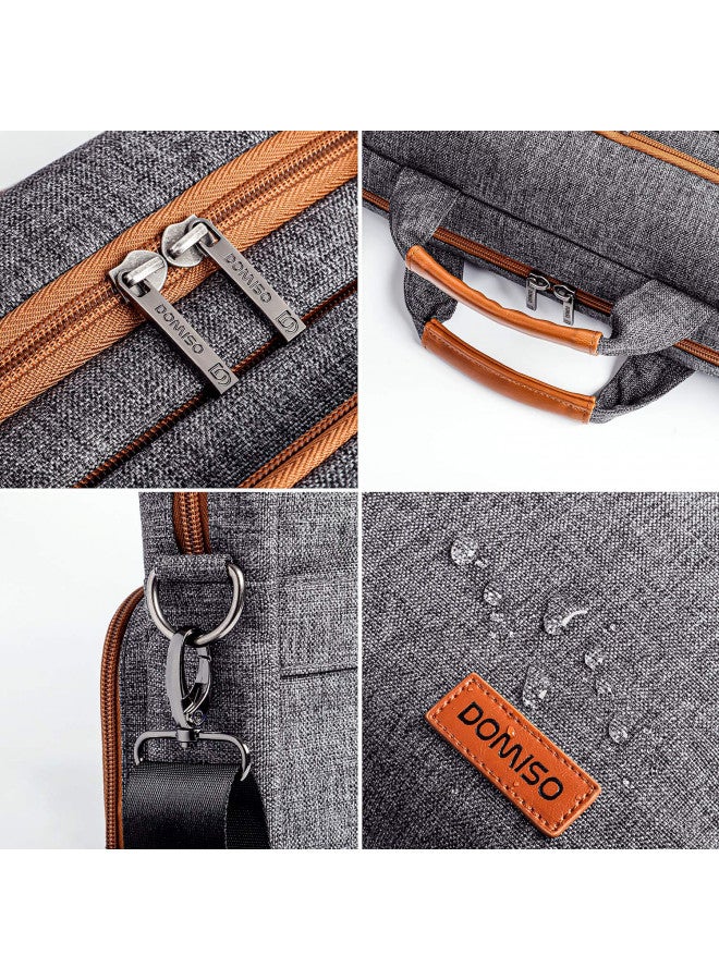 DOMISO 17 Inch Multi-Functional Laptop Sleeve Business Briefcase Waterproof Messenger Shoulder Bag Compatible with 17"-17.3" Notebooks/Dell/Acer/HP/MSI/ASUS, Dark Grey - Image 4