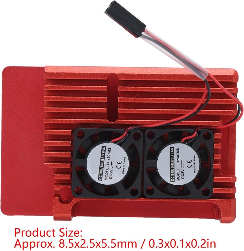 Aluminum Alloy Case Box with Dual Fan for 4 B +, Ultra Thin Cooling Case, Heat Dissipation Design - High Hardness, Lightweight Durable, Stable WiFi Signal for - Image 3