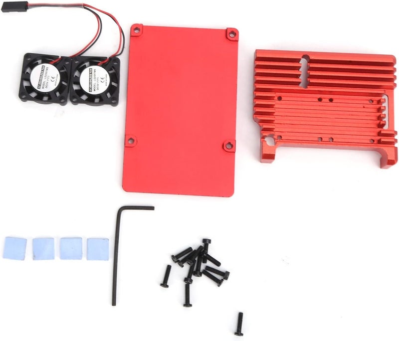 Aluminum Alloy Case Box with Dual Fan for 4 B +, Ultra Thin Cooling Case, Heat Dissipation Design - High Hardness, Lightweight Durable, Stable WiFi Signal for - Image 1
