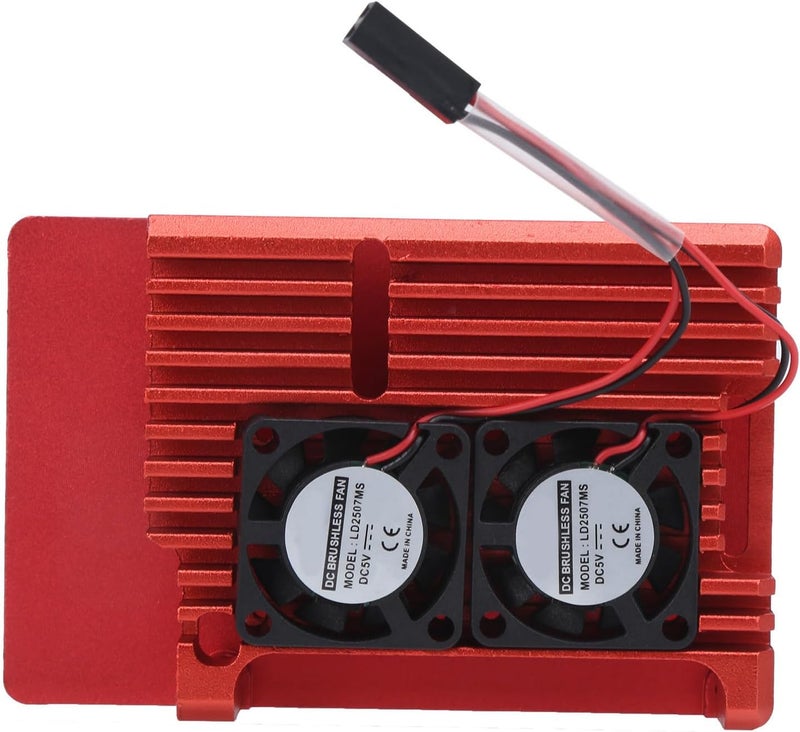 Aluminum Alloy Case Box with Dual Fan for 4 B +, Ultra Thin Cooling Case, Heat Dissipation Design - High Hardness, Lightweight Durable, Stable WiFi Signal for - Image 4
