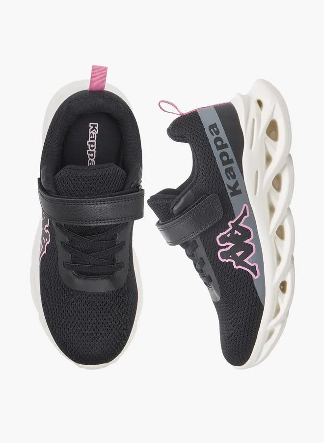 Girls Logo Print Hook And Loop Sports Shoes