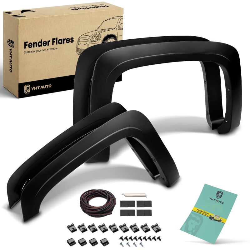 YHTAUTO OE Factory Style Fender Flares Replacement for Chevy Silverado 1500 20072013 Silverado 2500HD3500HD 20072014 65 81Ft Long Bed NOT FIT Crew Cab Matte Black Wheel Flare Cover Protector