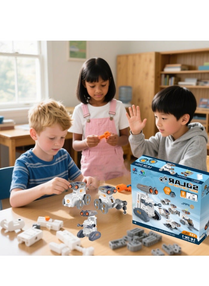 14-in-1 Solar Robot Science Experimental Toys | Children's DIY STEM Creative Conference Educational Toy Set | Can Walk on Land and Beach Without Batteries | Suitable for Boys and Girls Aged 8-14 | First Choice for Birthday Gifts - Image 4