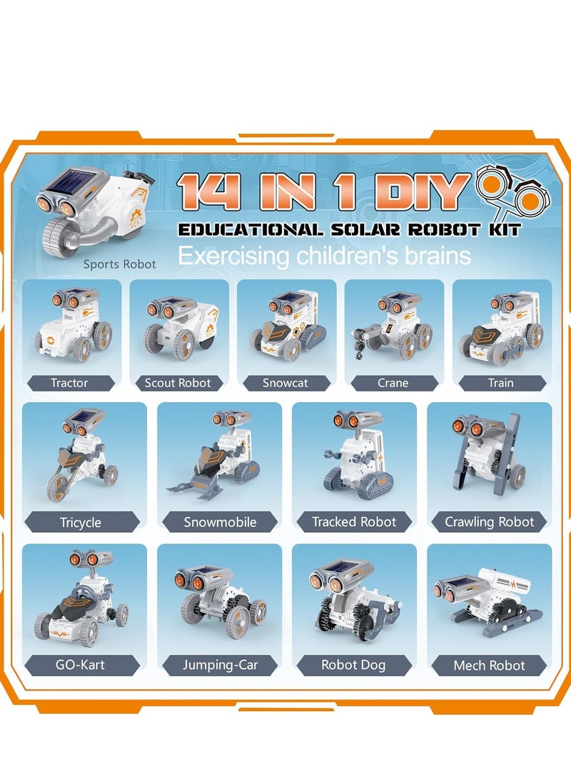 14-in-1 Solar Robot Science Experimental Toys | Children's DIY STEM Creative Conference Educational Toy Set | Can Walk on Land and Beach Without Batteries | Suitable for Boys and Girls Aged 8-14 | First Choice for Birthday Gifts - Image 2