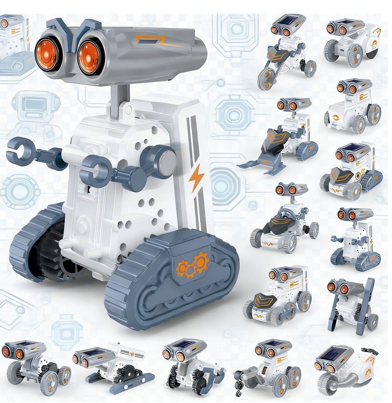 ألعاب روبوتية علمية تجريبية تعمل بالطاقة الشمسية 14 في 1 | مجموعة ألعاب تعليمية إبداعية للأطفال في مجالات العلوم والتكنولوجيا والهندسة والرياضيات | يمكنها السير على الأرض والشاطئ بدون بطاريات | مناسبة للأولاد والبنات من عمر 8 إلى 14 عامًا | الخيار الأمثل لهدايا أعياد الميلاد - Image 1