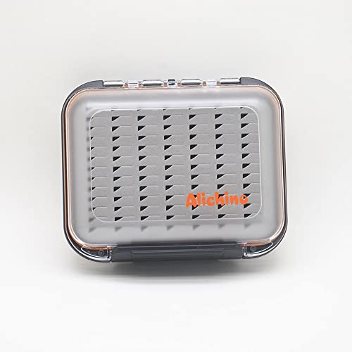 Alichino Fly Box for Fly Files Ice Jig Box Two Sided Waterproof Fly Fishing Box for Nymphs and Streamers (Grey Foam Insert, S 4.9 * 4 * 1.6 Inch) - Image 3
