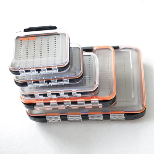 Alichino Fly Box for Fly Files Ice Jig Box Two Sided Waterproof Fly Fishing Box for Nymphs and Streamers (Grey Foam Insert, S 4.9 * 4 * 1.6 Inch) - Image 5