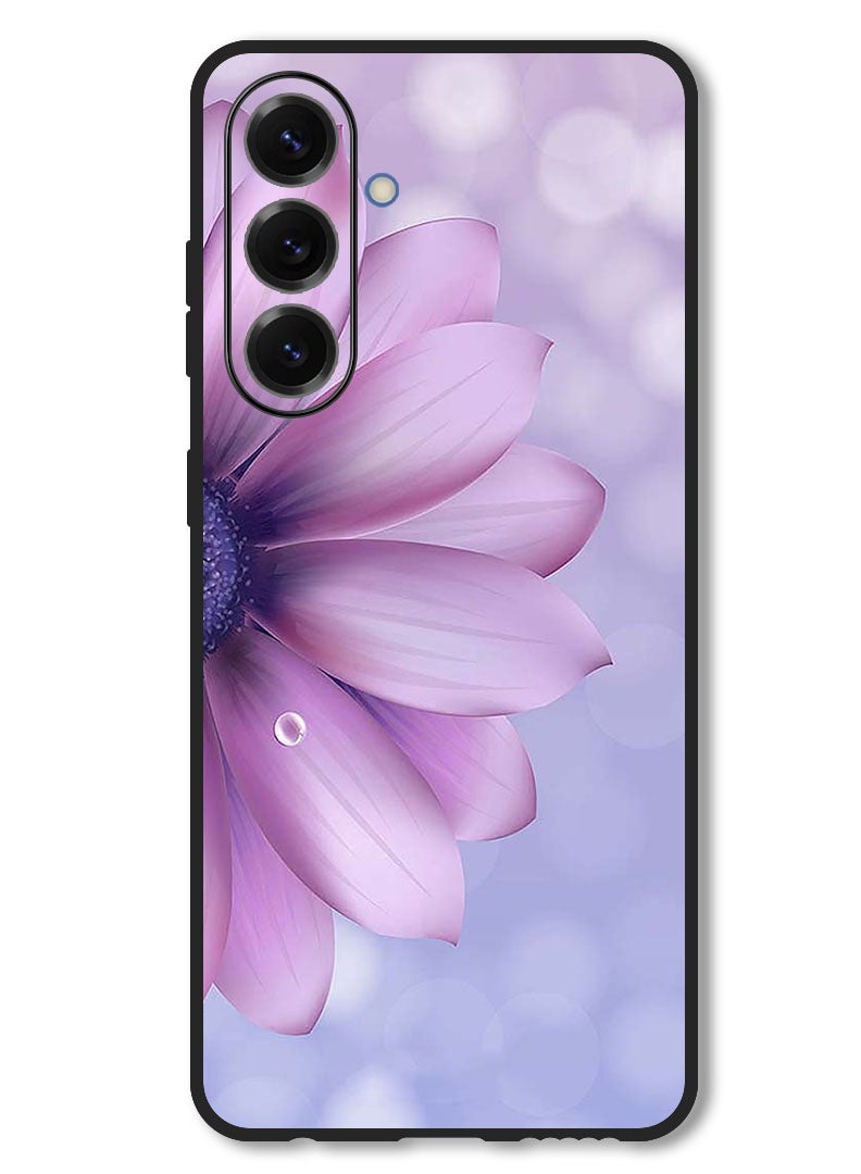 Theodor Case Compatible with Samsung Galaxy M56 6.74 Inch Protection Shockproof Bumper Cover Purple Flower - Image 1